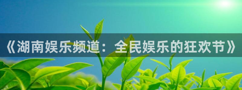 南宫NG苹果手机下载链接：《湖南娱乐频道：全民娱乐的狂欢节》